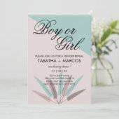 Invitation BOHEMIAN Leaf Tribal Baby Genre Revey (Debout devant)