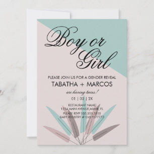 Invitation BOHEMIAN Leaf Tribal Baby Genre Revey