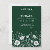 Invitation Bohemian Luxury Emerald Green Automne Mariage (Devant)