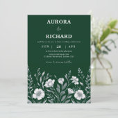 Invitation Bohemian Luxury Emerald Green Automne Mariage (Debout devant)