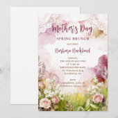 Invitation Bohemian Rustic Springtime Floral Mothers Day (Devant / Derrière)