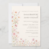 Invitation Bohemian Whimsical  Wildflowers  Wedding (Devant)