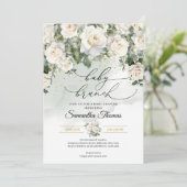 Invitation Bohemian White Roses and Eucalyptus baby brunch (Debout devant)