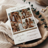 Invitation Boho 3 Photos Enregistrer La Date