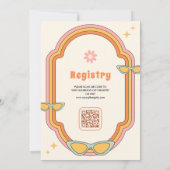 Invitation Boho 70s Rétro Cadre Coloré Groovy Baby Shower (Dos)