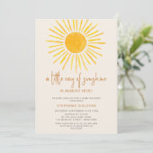 Invitation Boho A Little Ray of Sunshine Baby Shower (Debout devant)