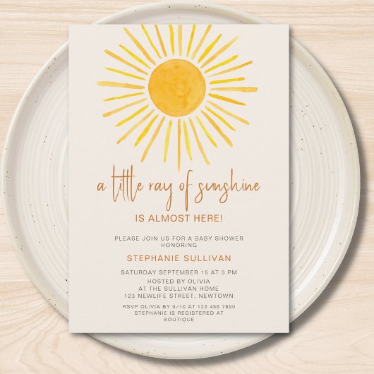 Invitation Boho A Little Ray of Sunshine Baby Shower