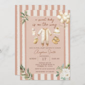 Invitation Boho A Sweet Baby est en chemin Baby shower (Devant / Derrière)