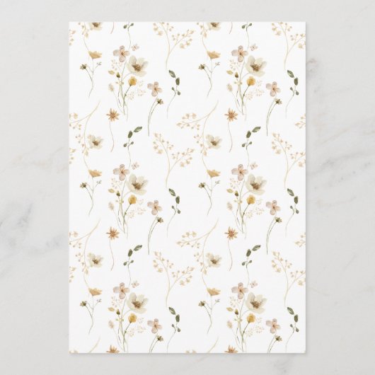 Invitation Boho Abondance Fleur sauvage séché Mariage Pampas (Dos)