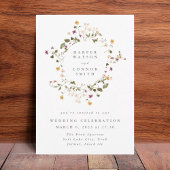 Invitation Boho Abondance Fleur sauvage séché Mariage Pampas