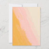 Invitation Boho Abstrait Aquarelle rose Mariage jaune (Dos)