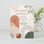 Invitation Boho Abstrait Arch Mariage (Debout devant)
