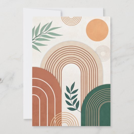 Invitation Boho Abstrait Arch Mariage (Dos)
