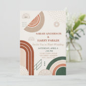 Invitation Boho Abstrait Arch Mariage (Debout devant)