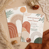 Invitation Boho Abstrait Arch Mariage