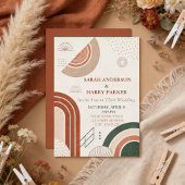 Invitation Boho Abstrait Arch Mariage