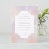 Invitation Boho Abstrait Lavender Purple Aquarelle Mariage (Debout devant)