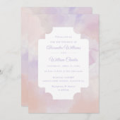 Invitation Boho Abstrait Lavender Purple Aquarelle Mariage (Devant / Derrière)