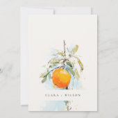 Invitation Boho Abstrait Sketchy Orange Garden Couples Douche (Dos)