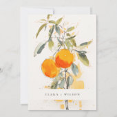 Invitation Boho Abstrait Sketchy Orange Garden Fête des marié (Dos)