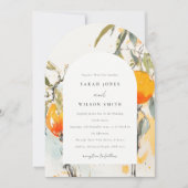 Invitation Boho Abstrait Sketchy Orange Garden Mariage (Devant)