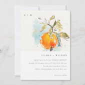 Invitation Boho Abstrait Sketchy Orange Garden Mariage (Devant)