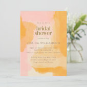 Invitation Boho Abstraite aquarelle rose Fête des mariées jau (Debout devant)