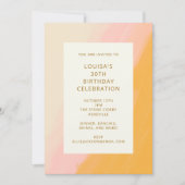 Invitation Boho Abstraite aquarelle rose jaune 30e anniversai (Devant)
