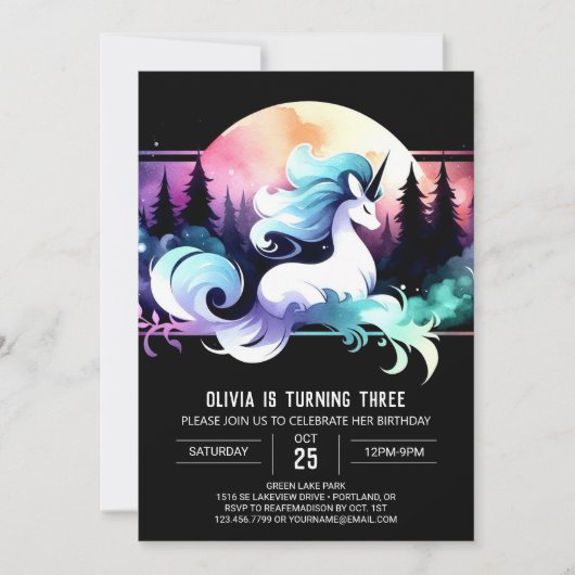 Invitation Boho Adorable Cheval Anniversaire (Devant)