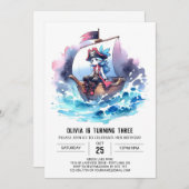 Invitation Boho Adorable Pirate Anniversaire (Devant / Derrière)