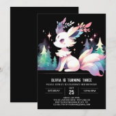 Invitation Boho Adorable Wolf Anniversaire (Devant / Derrière)