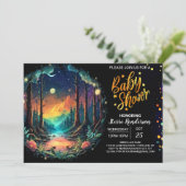 Invitation Boho Adventure Attend le Baby shower des bois (Debout devant)