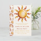 Invitation Boho Aesthetic Rainbow Party (Debout devant)