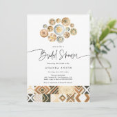 Invitation Boho African Tiles Panier Safari Fête des mariées (Debout devant)