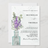 Invitation Boho All In One Eucalyptus et Lavender Mariage In (Devant)
