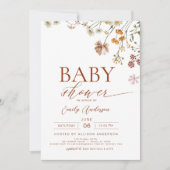 Invitation Boho All in One Fleur sauvage QR Code Baby shower (Devant)