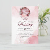 Invitation Boho All in One Mariage Pink Maroon Moo (Debout devant)