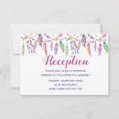 Invitation Boho Amérindien Mariage Indien Plume Violette (Devant)