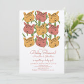 Invitation Boho Animal Chat Cheetah Safari Baby shower (Debout devant)