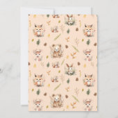 Invitation Boho animaux Baby shower botanique de lapin mignon (Dos)