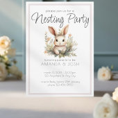 Invitation Boho animaux mignon lapin botanique Nesting Party