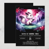 Invitation Boho Anniversaire de loup personnalisé (Devant / Derrière)