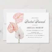 Invitation Boho Anthuriums rose Tropical Floral Bridal Brunch (Devant)