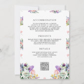Invitation Boho Antlers Fleur sauvage All in One QR Code Mari (Dos)