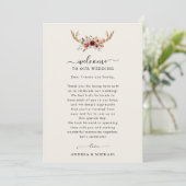 Invitation Boho Antlers Mariage Bienvenue Lettre Itinéraire C (Debout devant)