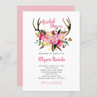 Boho Antlers Pink Mix Fête des mariées florale