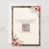 Invitation Boho Antlers Terracotta Floral QR Code Wedding (Dos)
