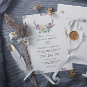 Invitation Boho Antlers Wildflowers Rustic QR Code Wedding