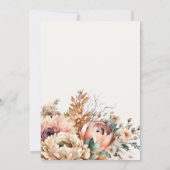 Invitation Boho Aquarelle Automne Automne Automne Floral Buna (Dos)