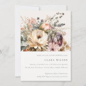 Invitation Boho Aquarelle Automne Baby shower de Bunal Floral (Devant)